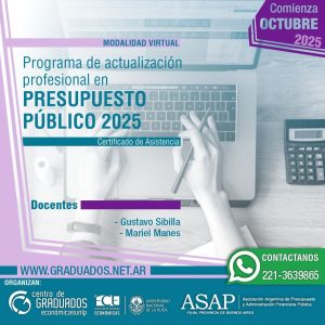 [28/10] Programa de actualización PRESUPUESTO PÚBLICO 2025